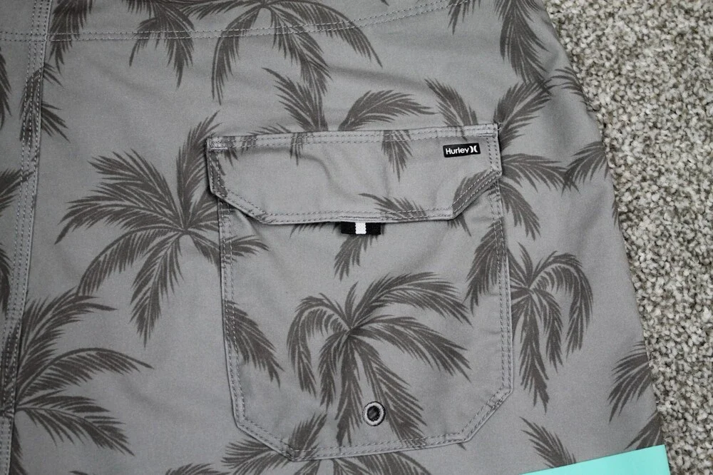 Hurley Phantom Boardshorts Men 32 Grey Purple Blue Striped Weekender Surf Swim